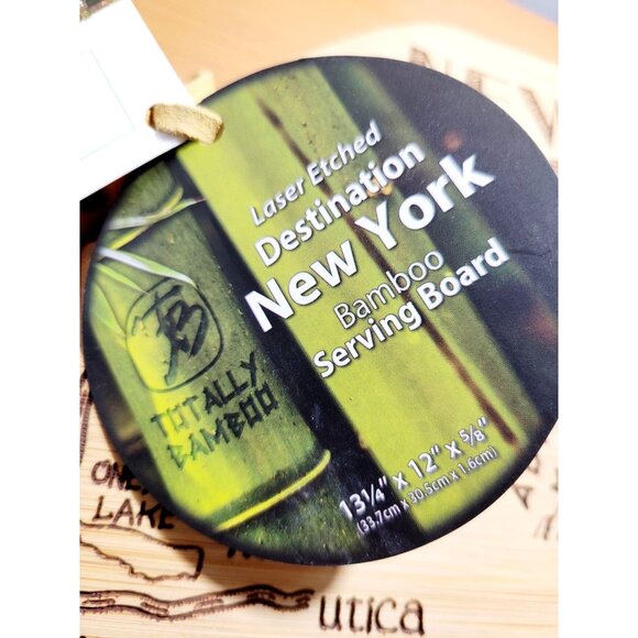 New York State Shaped Bamboo Cutting Board with Landmarks & Destinations - Picture 11 of 12